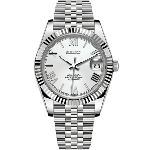 Seiko Datejust Roman Mod - White - Tempus Mods