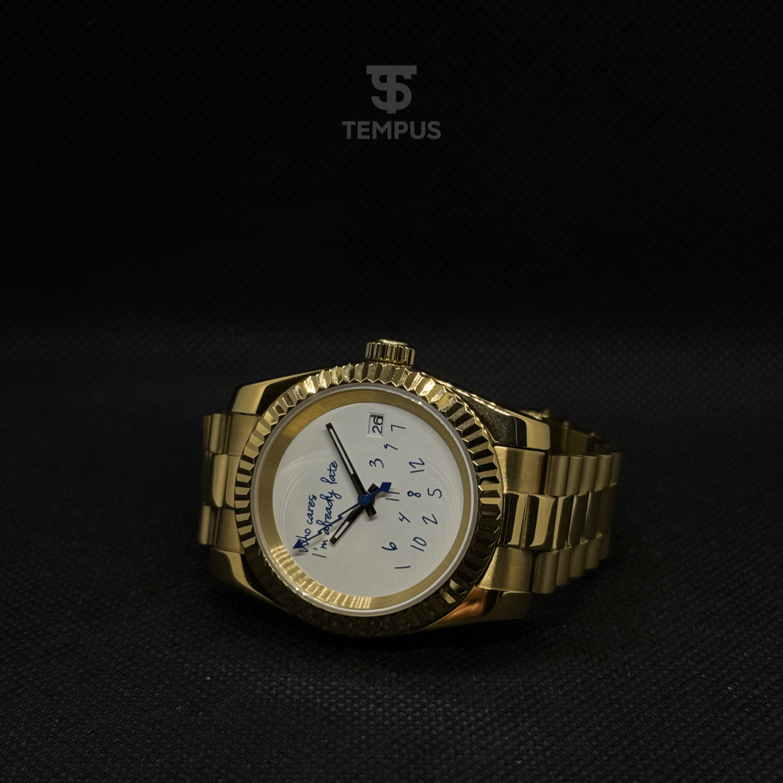 Seiko Datejust Who Cares Gold Mod - White - Tempus Mods