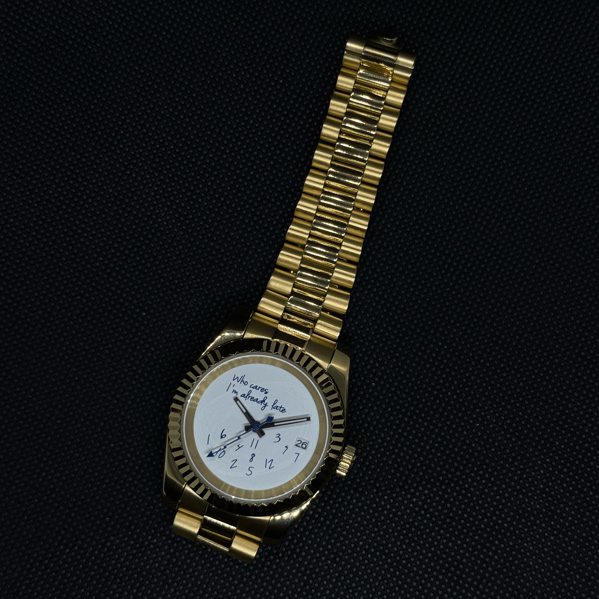 Seiko Datejust Who Cares Gold Mod - White - Tempus Mods