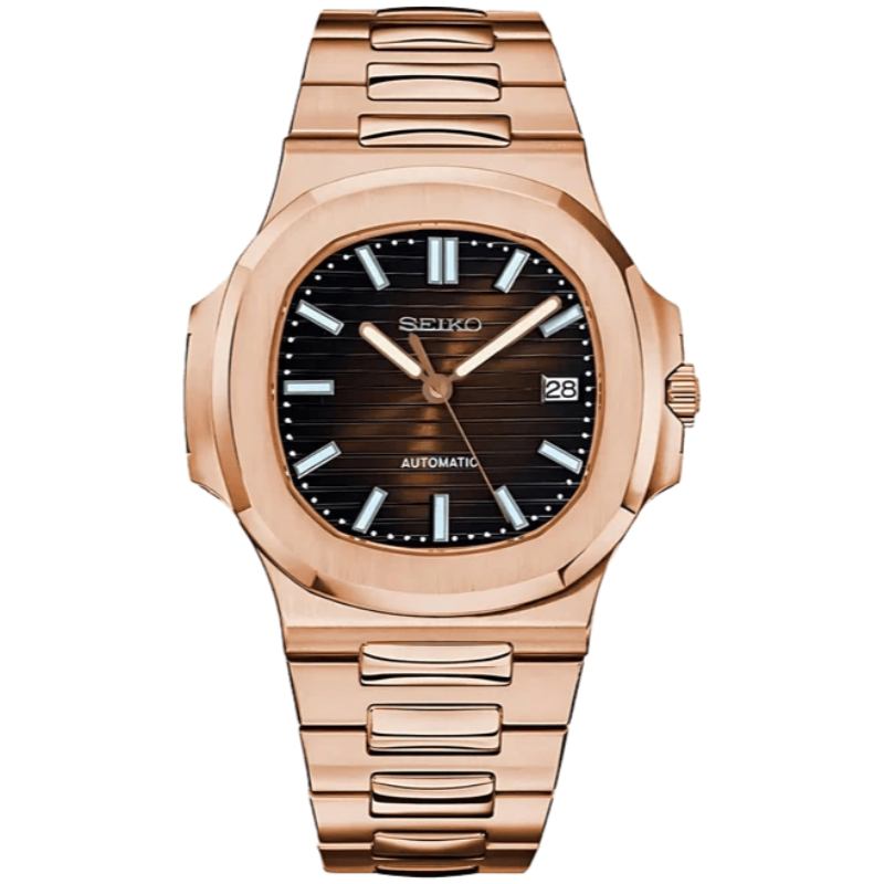 Seiko Nautilus Rose Gold Mod - Chocolate - Tempus Mods