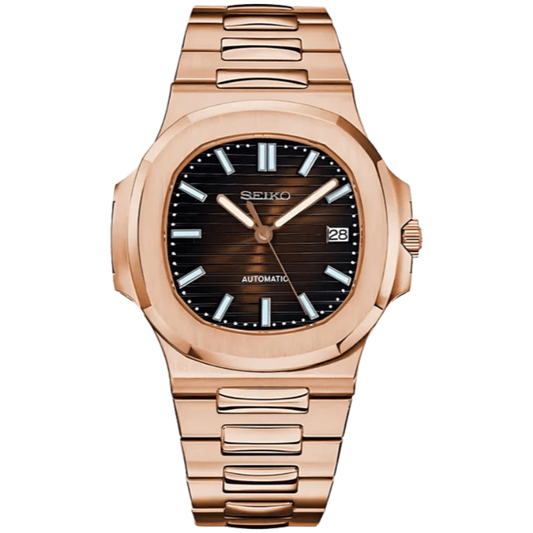 Seiko Nautilus Rose Gold Mod - Chocolate - Tempus Mods