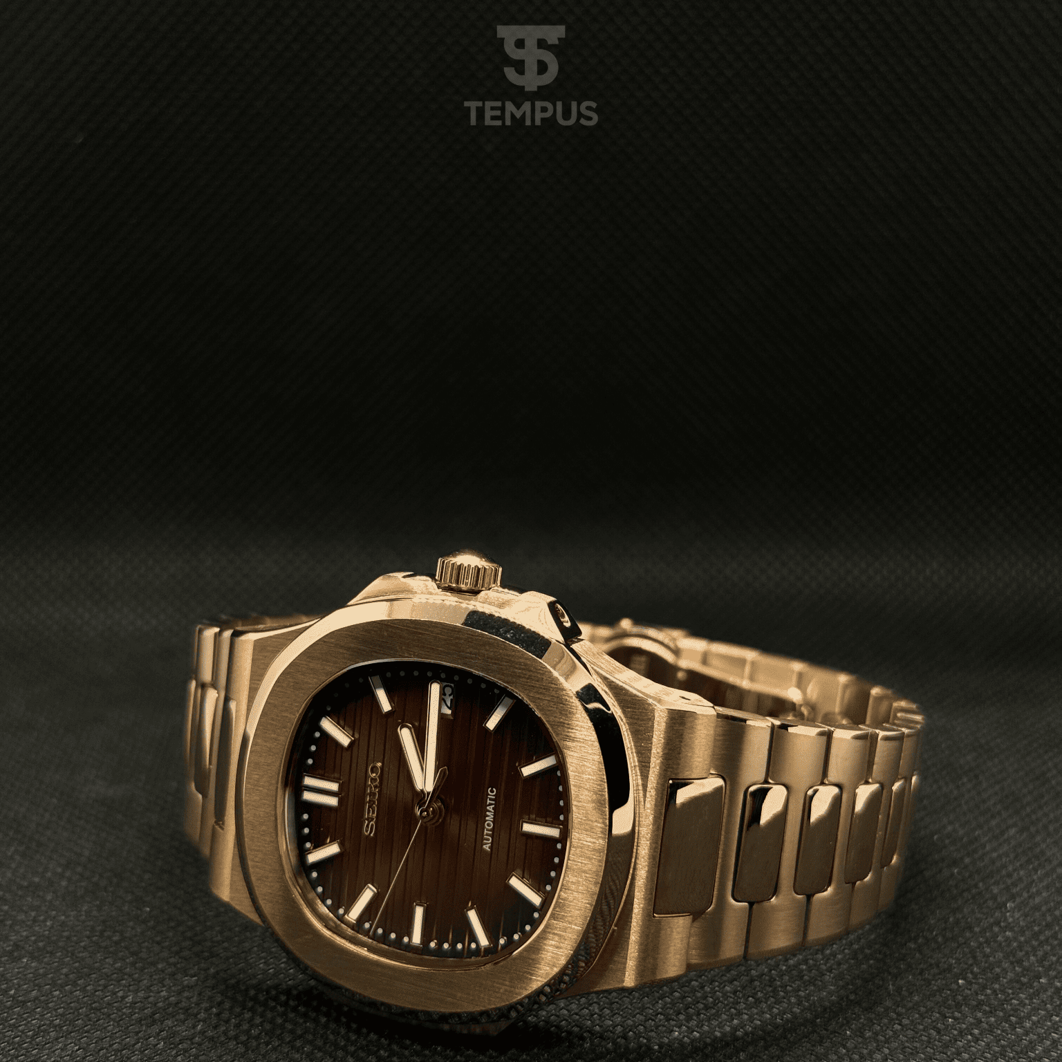 Seiko Nautilus Rose Gold Mod - Chocolate - Tempus Mods