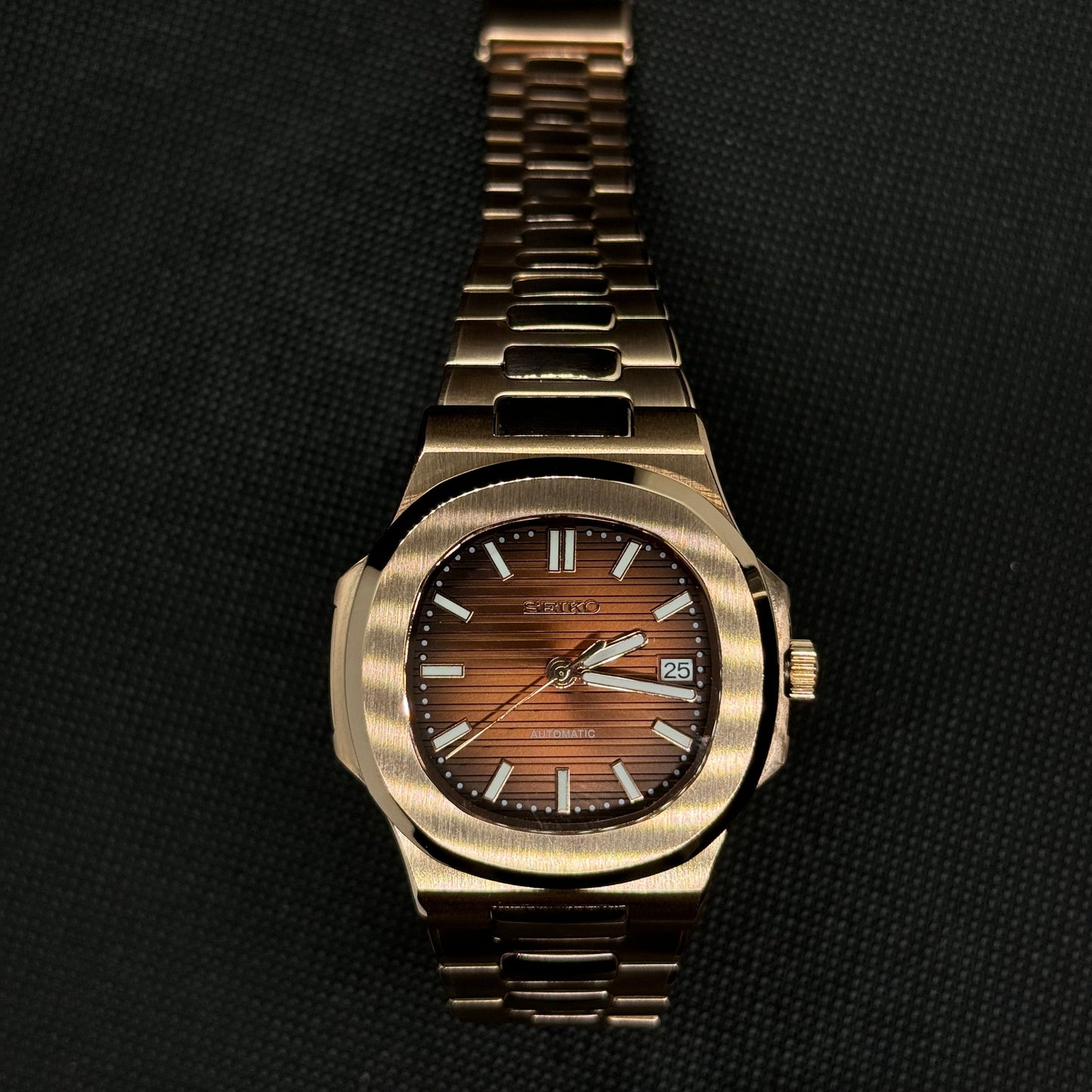 Seiko Nautilus Rose Gold Mod - Chocolate - Tempus Mods