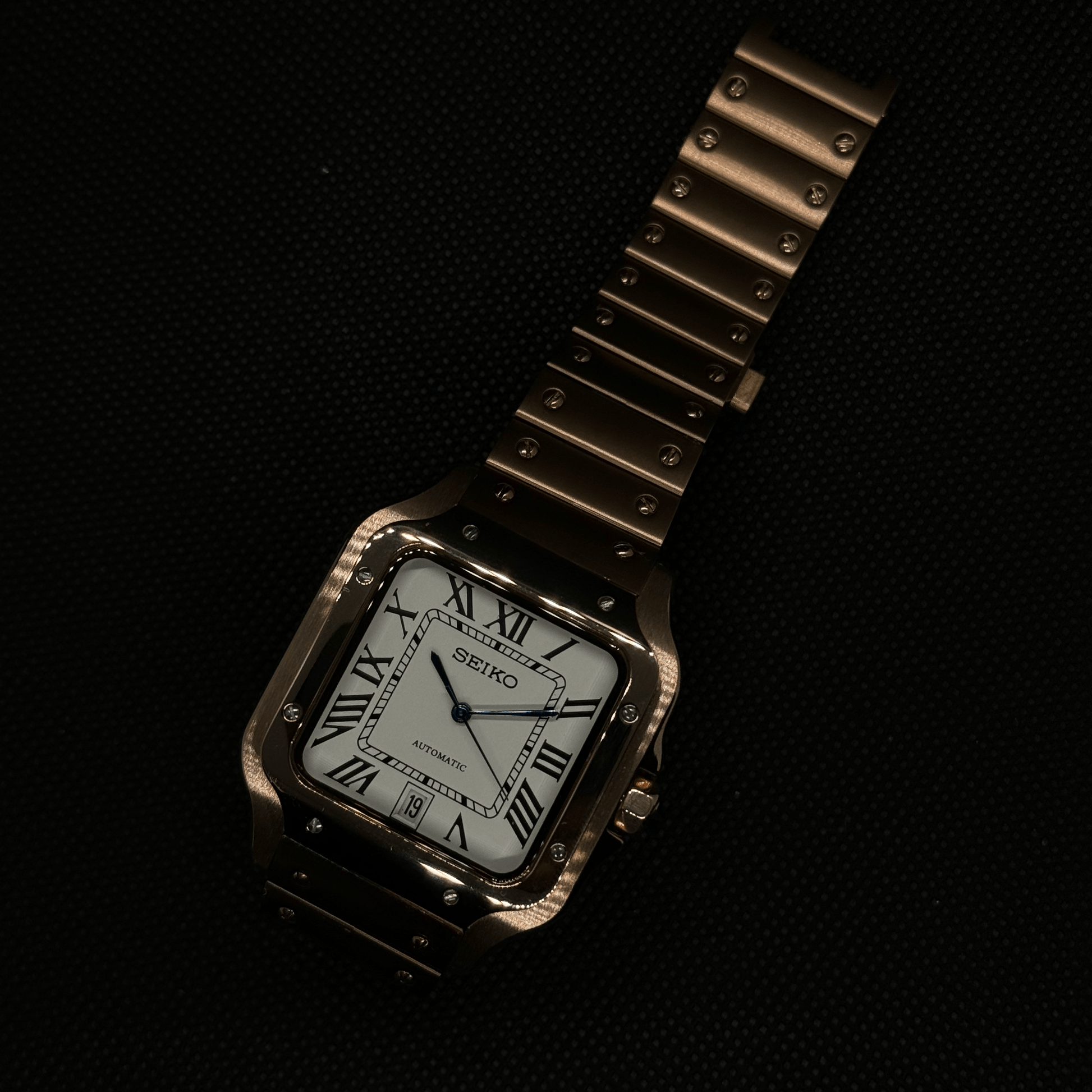 Seiko Santos Rose Gold Mod - White - Tempus Mods