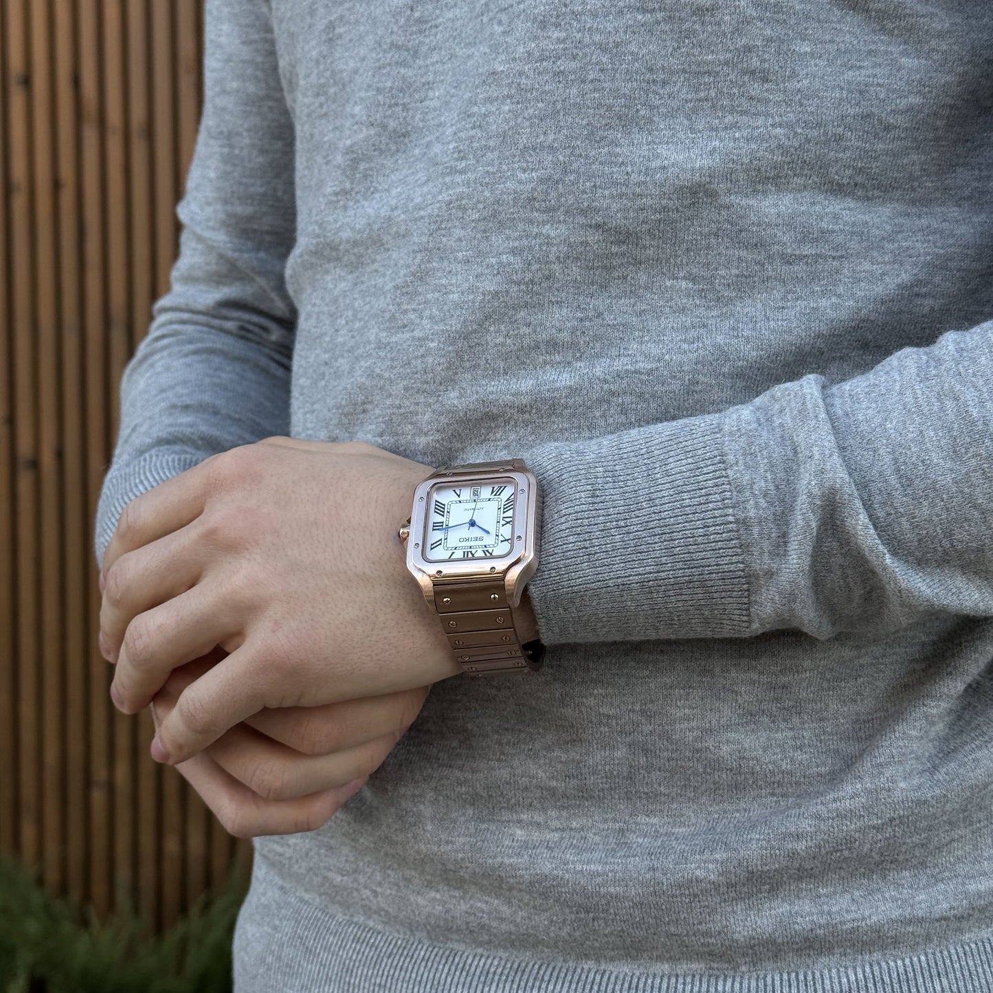 Seiko Santos Rose Gold Mod - White - Tempus Mods