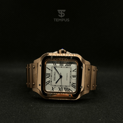 Seiko Santos Rose Gold Mod - White - Tempus Mods